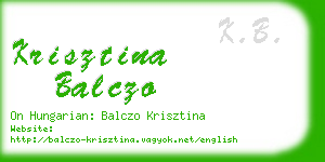 krisztina balczo business card